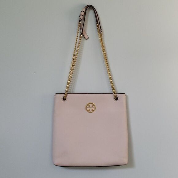 Tory Burch Handbags - Tory Burch Everly Blush Pink Pebbled Leather Swingpack Bag Crossbody Elle Woods